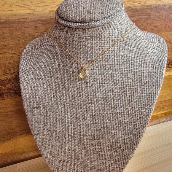 CITRINE Necklace Minimalist Crystal Gemstone NOVEMBER BIRTHSTONE - Picture 2 of 4